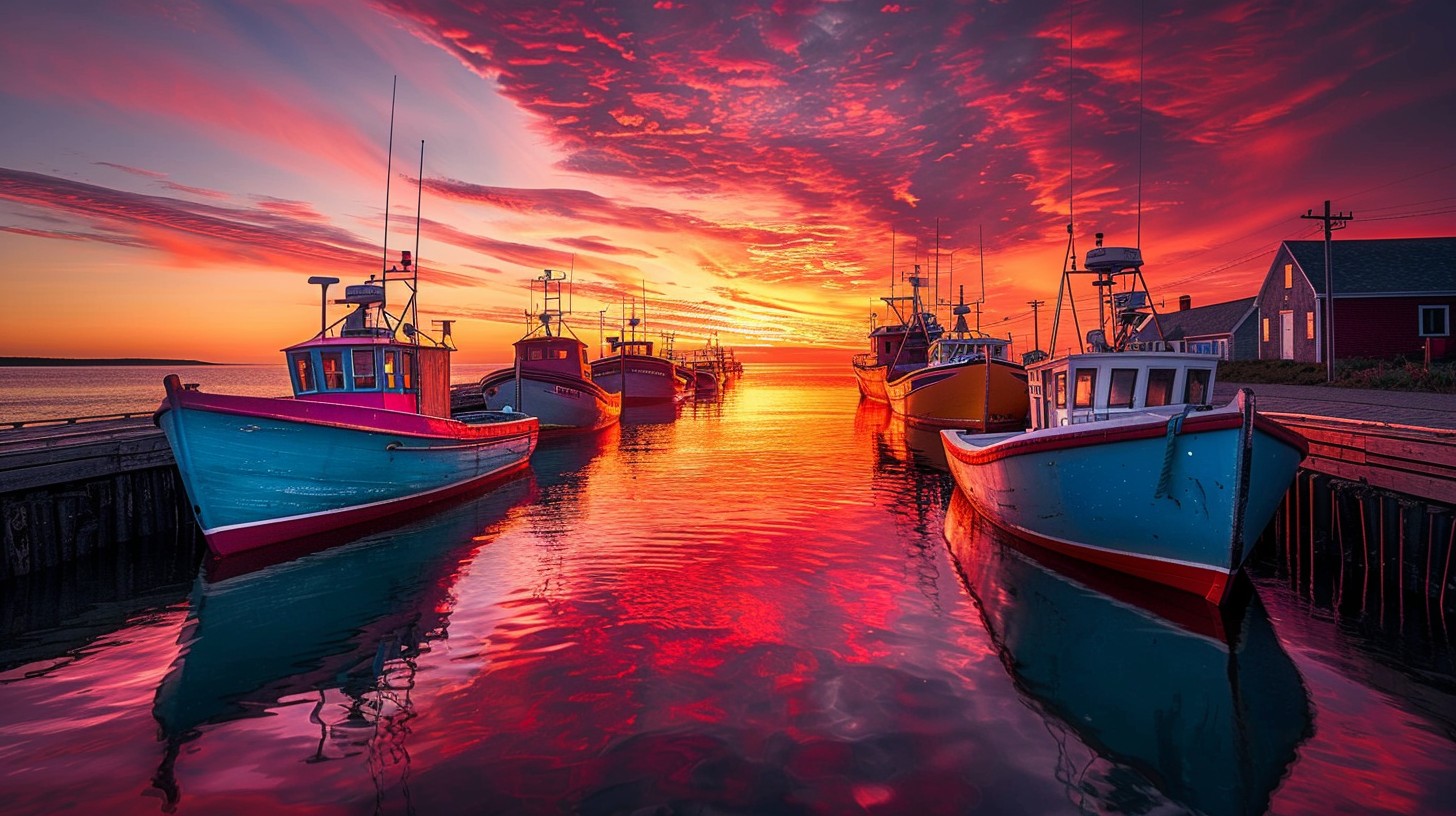 Free Fiery Harbor Sunset Image - Sunset, Harbor, Boats | Download at ...