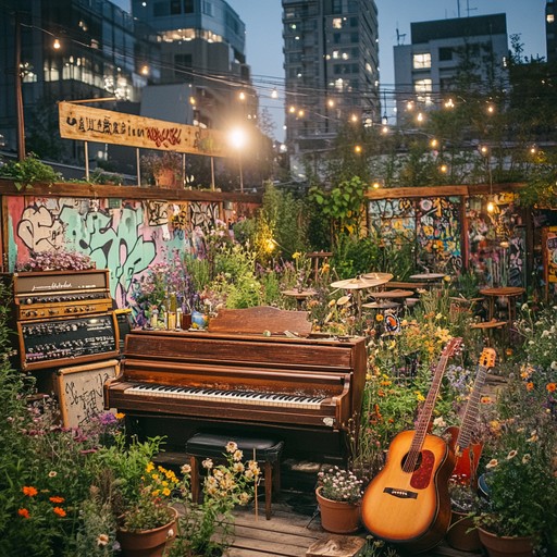 Free Urban Garden Night Image - Garden, Rooftop, Piano | Download at ...