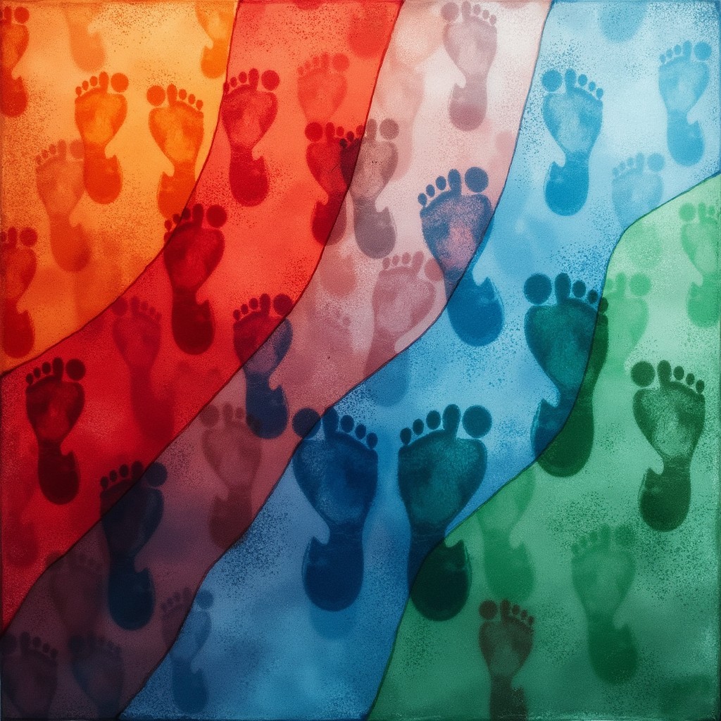 Free Colorful Footprint Spectrum Image - Footprints, Colorful, Rainbow ...