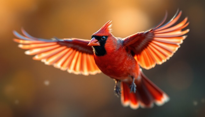 Free Red Feather Flight Image - Cardinal, Bird, Red | Download at StockCake