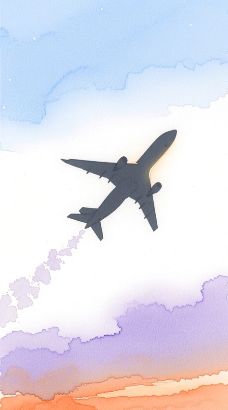 Free Soaring Through Gradients Image - Airplane, Watercolor, Minimalist ...