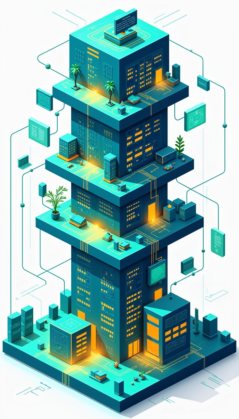 Free Evolving Data City Image - Isometric, Cityscape, Digital ...