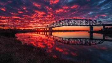 Free Sunset Bridge View Image - Sunset, Bridge, River | Download at ...