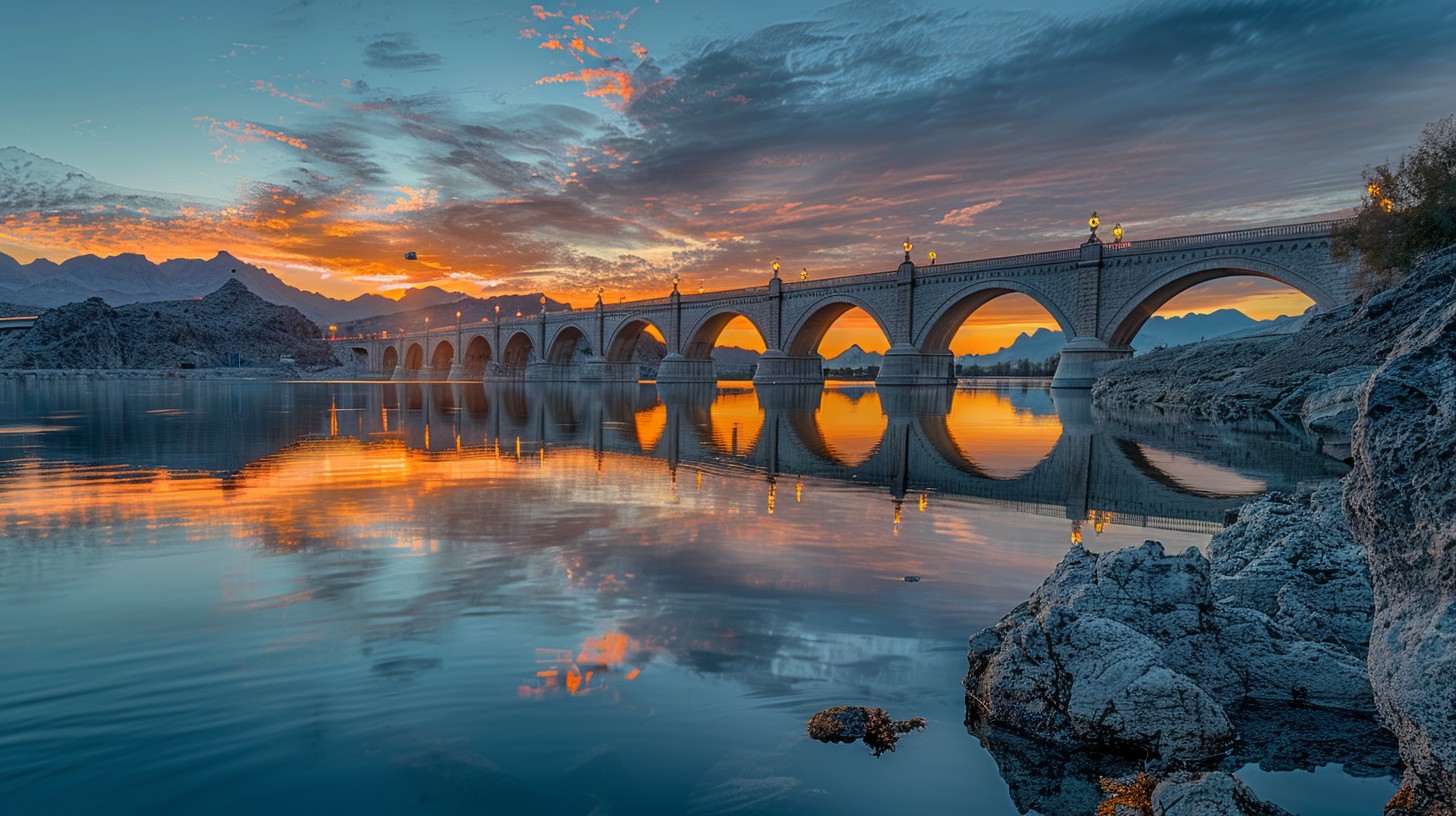 Free Sunset Bridge Reflection Image - Sunset, Bridge, Reflection ...