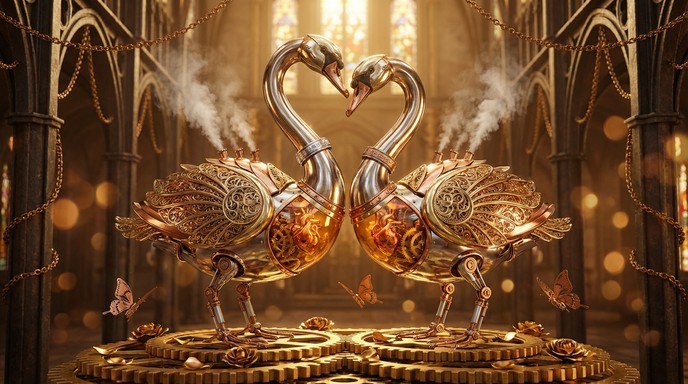 Free Mechanical Swan Wedding Image - Steampunk, Mechanical, Swans ...