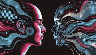 Human Meets Ai Vector Free Human Meets AI Image - Illustration, Popart, Halftone | Download ...