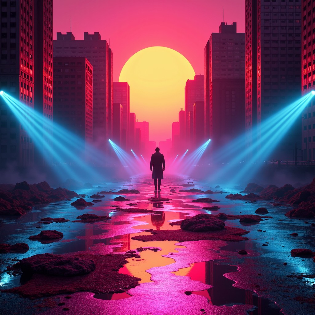 Sunset Image Neon Free Neon Sunset Wanderer Image - Cyberpunk, Neon, Sunset | Download at ...