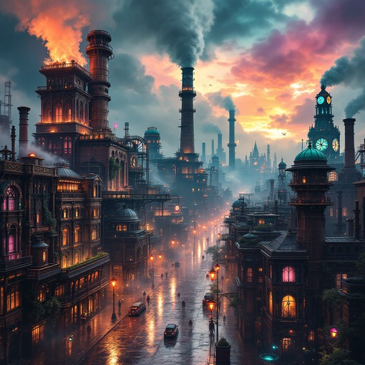 Free Colorful Steampunk Metropolis Image - Steampunk, Victorian ...