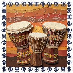 Free Rhythmic Paper Collage Image - Djembe, Drums, Percussion ...