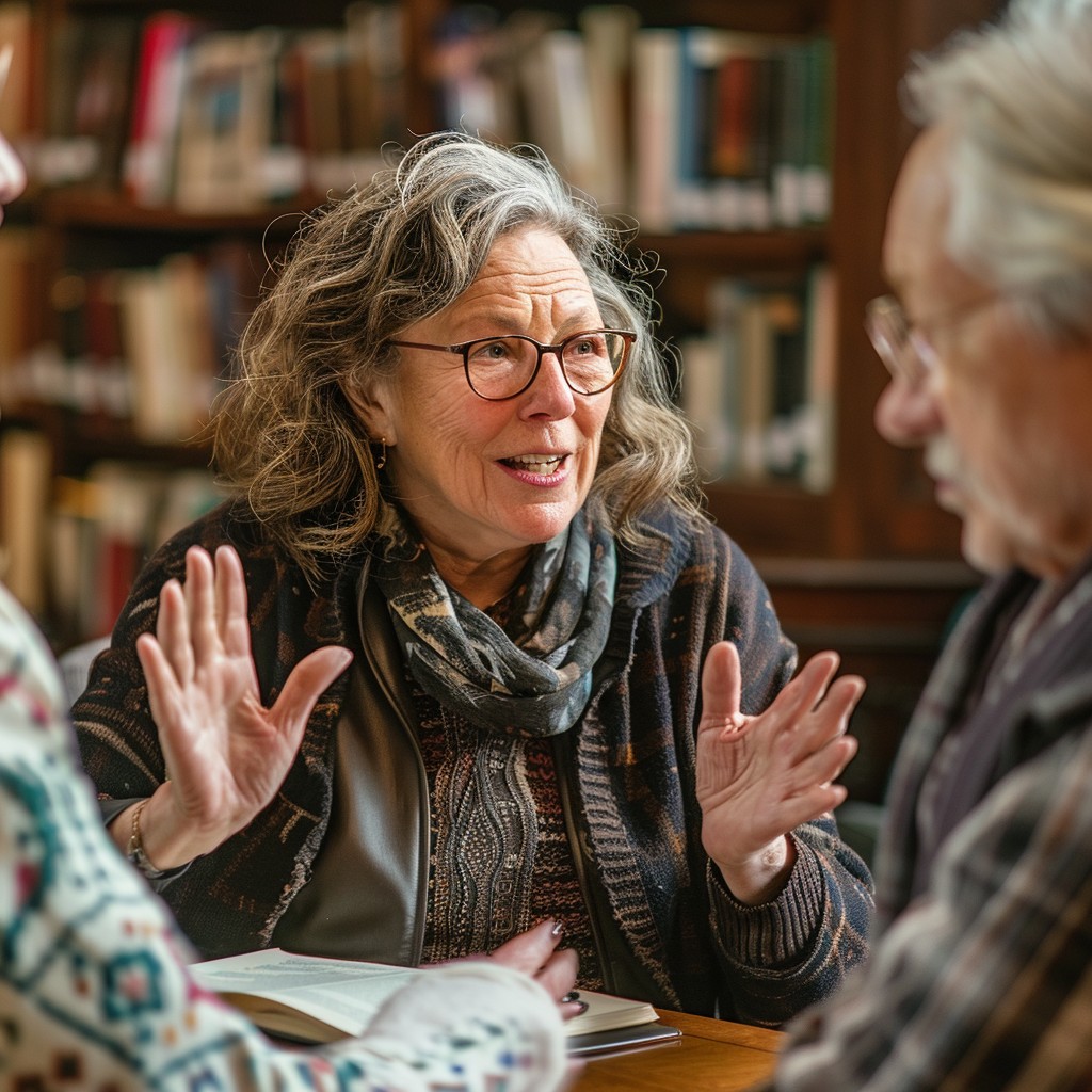 Frantic Discussion Free Enthusiastic Group Discussion Image - Discussion, Library, Woman ...