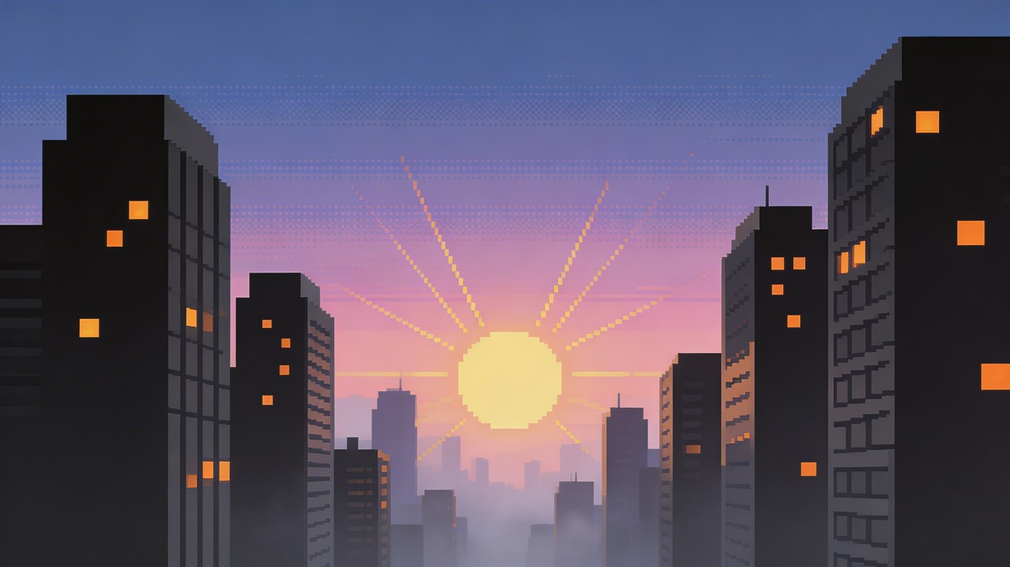 Free Dawn Pixel Cityscape Image - Pixel-art, Cityscape, Sunrise ...