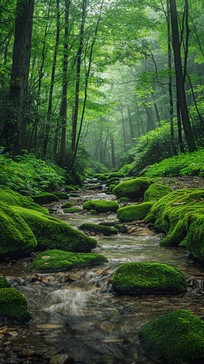 Free Enchanted Forest Stream Image - Stream, Forest, Moss | Download at ...