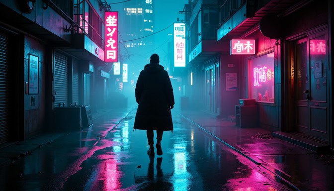 Neon Ai Works Free Neon Rain Walker Image - Cyberpunk, Neon, Futuristic | Download at ...