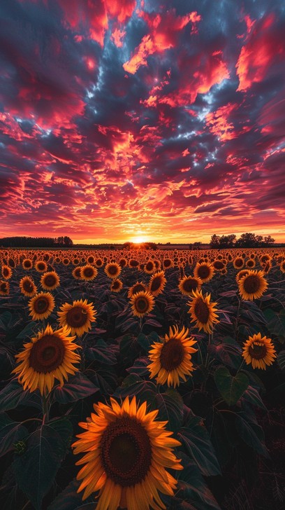 Free Sunflower Field Sunset Image - Sunset, Sunflowers, Agriculture ...