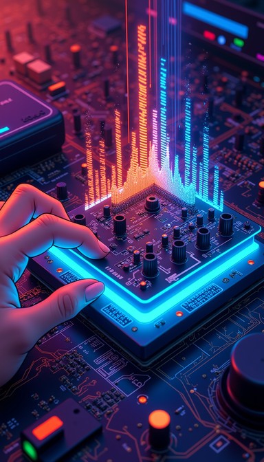 Sound Transfer Image Free Digital Music Fusion Image | Download at StockCake