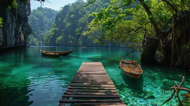 Free Serene Lake Escape Image - Lake, Canoe, Wooden | Download at StockCake