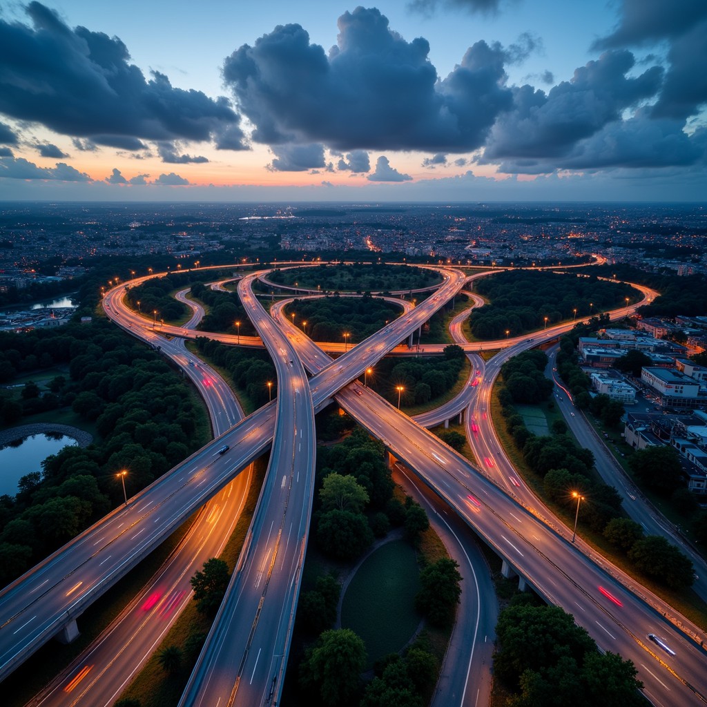 Free Twilight Highway Junction Image - Highway, Interchange, Aerial ...
