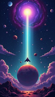 Free Cosmic Pixel Ascent Image - Spaceship, Cosmos, Portal | Download ...