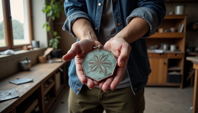 Geometric Handcraft Free Handcrafted Hexagonal Pendant Image - Pendant, Hexagonal, Artisan ...