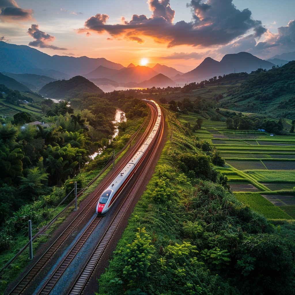 Rail Train Sunset Free Sunset Rail Journey Image - Sunset, Train, Mountains | Download at ...