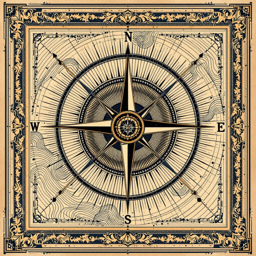 Compass Designed Free Vintage Compass Design Image - Compass, Vintage, Navigation ...