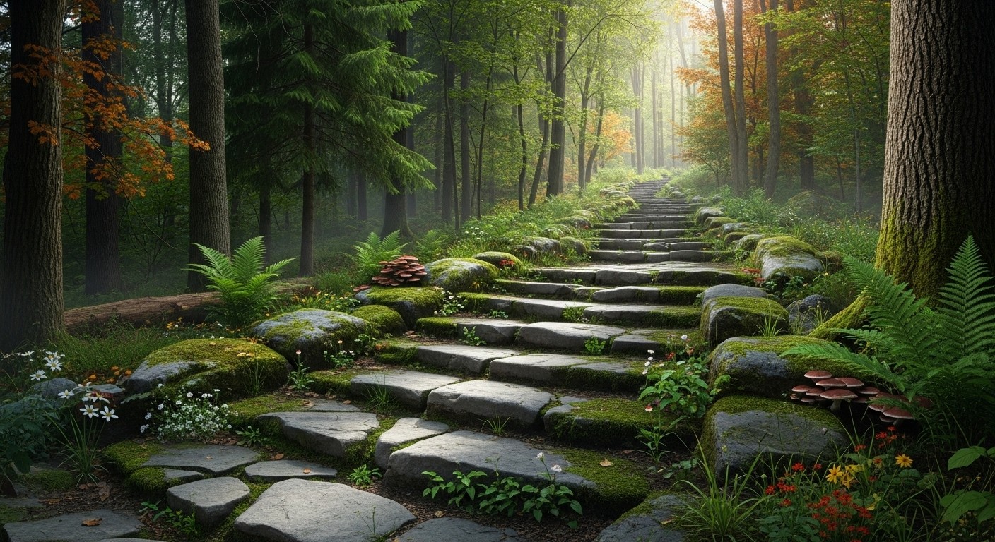 Free Mossy Stone Steps Image - Forest, Steps, Moss | Download at StockCake