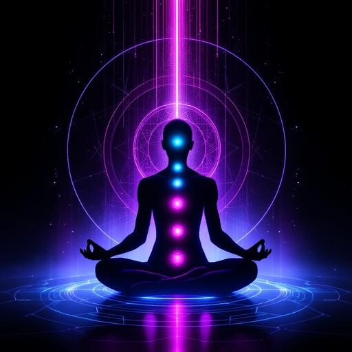 Meditator Radiating Light Free Neon Meditation Transformation Photo - Meditation, Cyberpunk, Neon ...