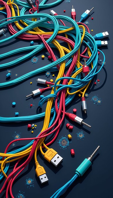 Free Colorful Cable Chaos Image - Cables, Wires, Electronics | Download ...