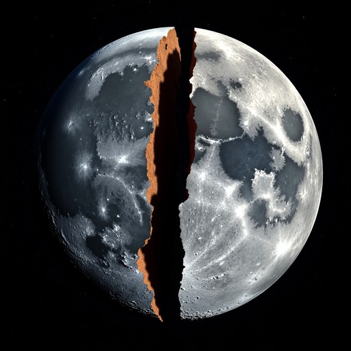 Vertically Split Moon Free Bisected Lunar Sphere Image - Lunar, Moon, Crosssection | Download ...