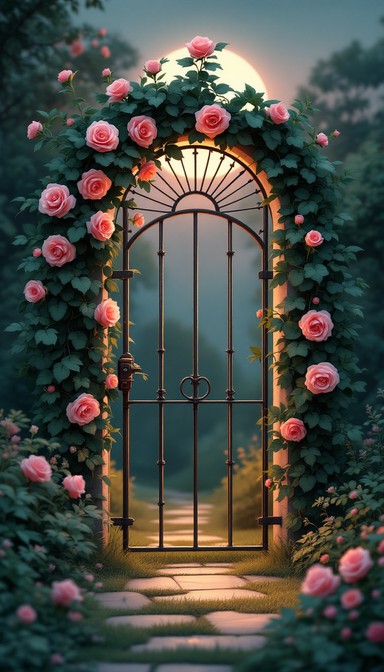 Haunted Gate Roses Free Enchanted Garden Gate Image - Gate, Wisteria, Roses | Download at ...