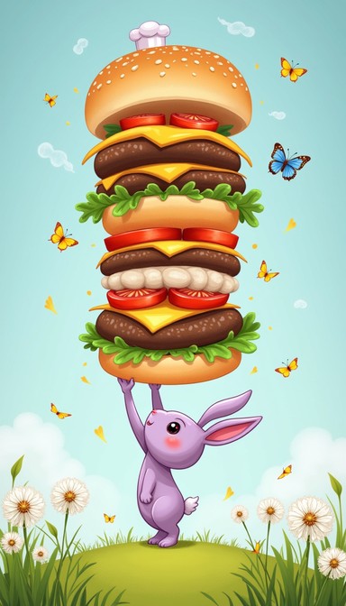Free Bunny Meets Burger Image - Bunny, Rabbit, Burger | Download at ...