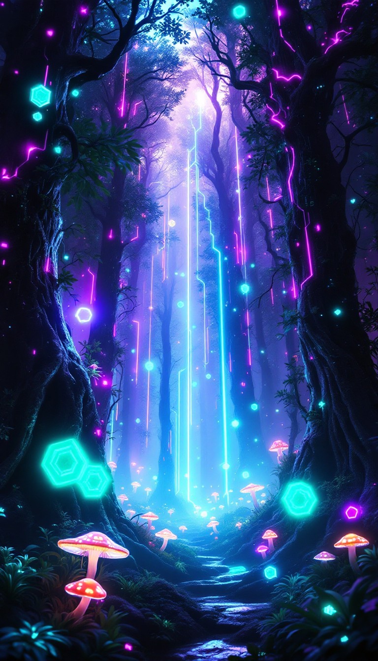 Free Neon Forest Gateway Photo - Cyberpunk, Neon, Forest | Download at ...