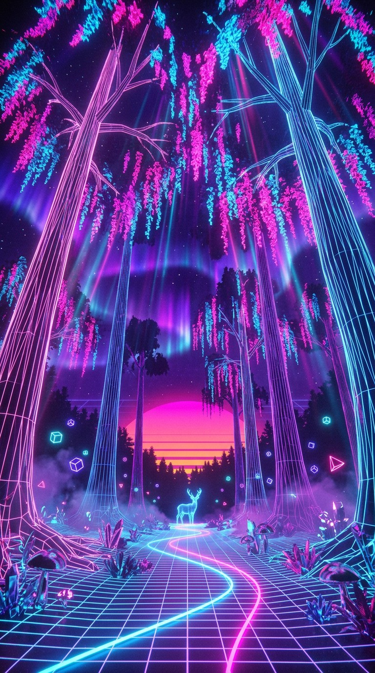 Free Neon Forest Dreams Image - Synthwave, Neon, Forest | Download at ...