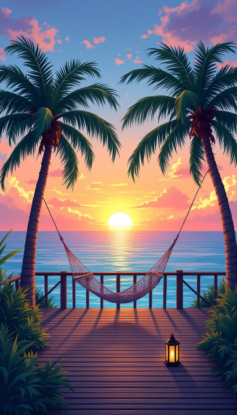 Download Tropical Paradise Sunset Image - Sunset, Tropical