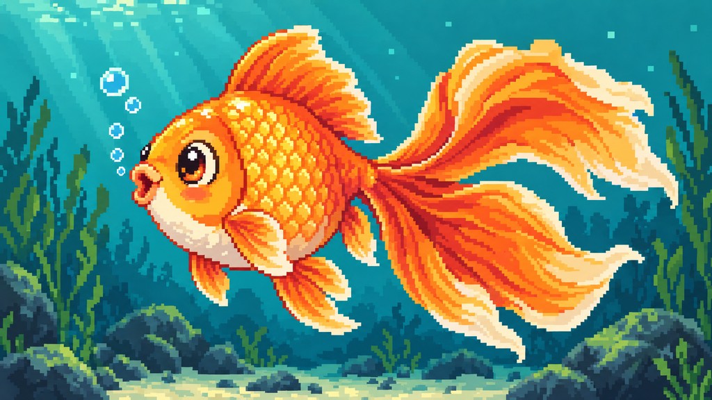 Download Pixel Art Goldfish Image - Goldfish, Pixelart, Retro | StockCake