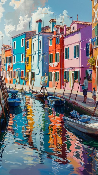 Free Colorful Riverside Houses Image - Venice, Aerial, Colorful ...