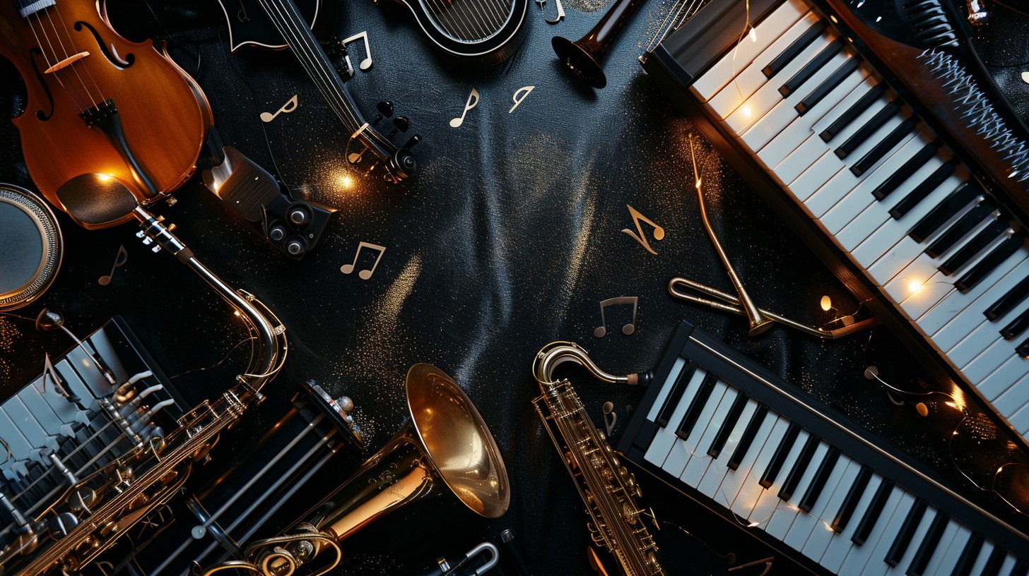 Multiple Musical Instruments Images. Free Free Musical Instruments Collage Image - Music, Violin, Saxophone ...