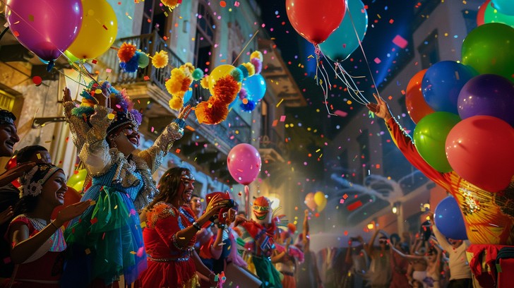 Free Festive Street Celebration Image - Festival, Balloons, Confetti ...