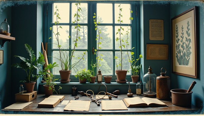 Free Naturalist's Window Study Image - Botanical, Workspace, Window ...