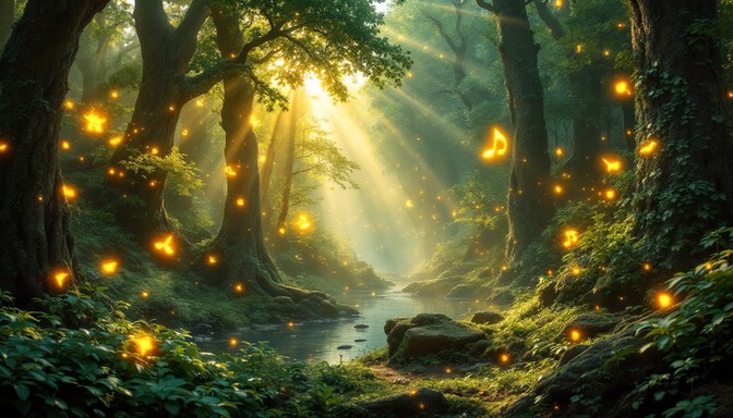 Free Enchanted Forest Stream Image - Forest, Sunbeams, Stream ...