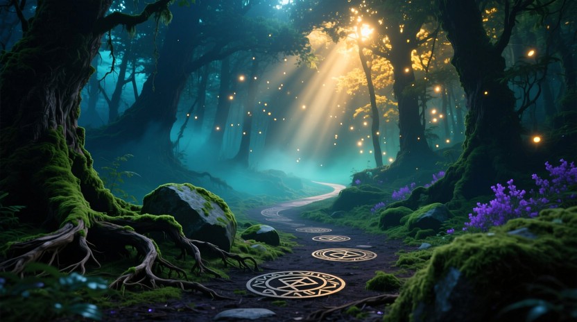 Free Enchanted Forest Gateway Image - Forest, Moonlight, Magical ...