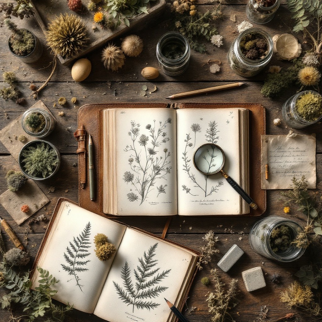 Free Botanical Study Workspace Image - Botanical, Illustration, Nature ...