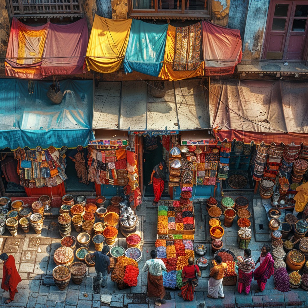 Exquisite Color Market Free Colorful Market Scene Image - Market, Colors, Fabrics | Download ...