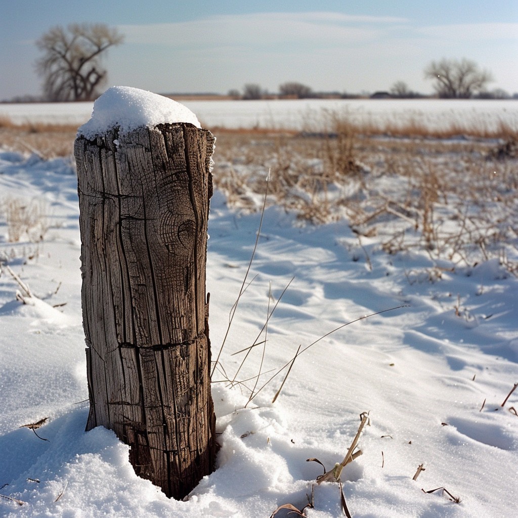 Free Snowy Wooden Post Image - Snow, Winter, Field | Download at StockCake