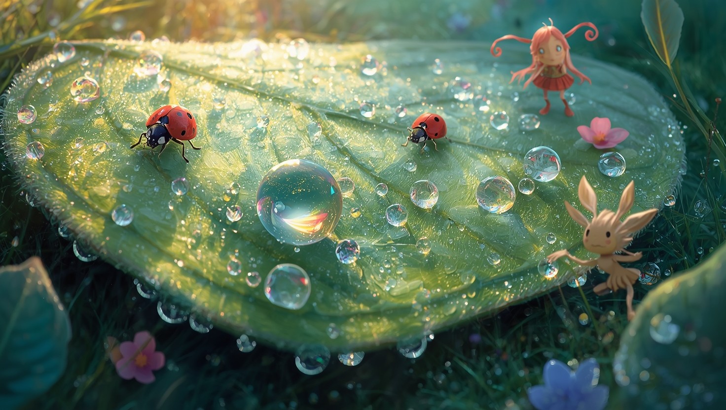 Free Dewdrop Ladybug Magic Photo - Ladybug, Dewdrops, Macro | Download ...