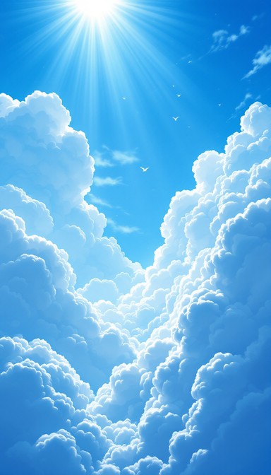 Free Heavenly Summer Sky Image - Sky, Clouds, Sunbeams | Download at ...
