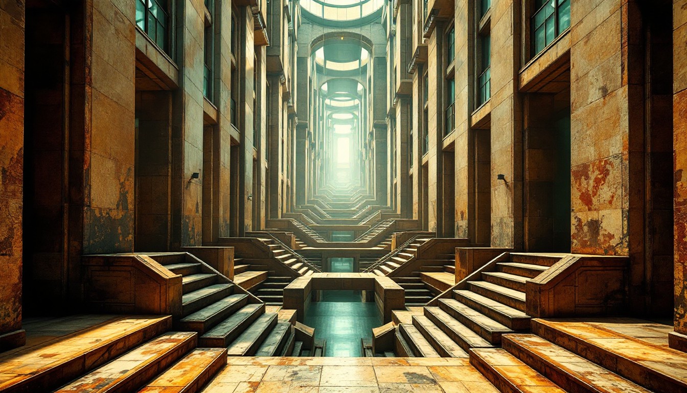 Impossible Labyrinth Design Free Impossible Deco Labyrinth Image - Artdeco, Stairs, Illusion ...