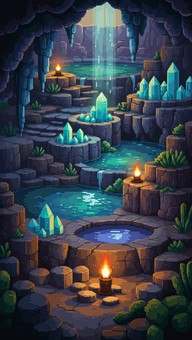Free Crystal Cave Depths Image - Cave, Pixel, Underground | Download at ...