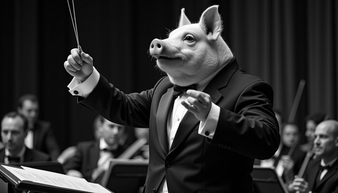 Conductor Visual Free Porcine Symphony Conductor Image - Conductor, Pig, Orchestra ...