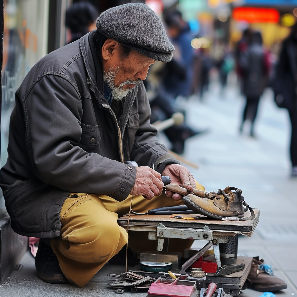 Free Shoemaker at Work Image - Shoemaker, Street, Craft | Download at ...